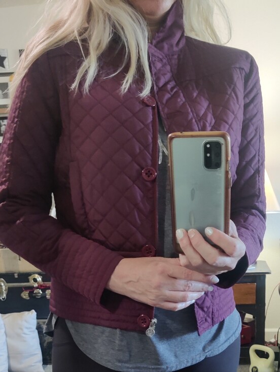 Lija Jackets & Blazers - Lija Quilted Golf Burgundy Jacket